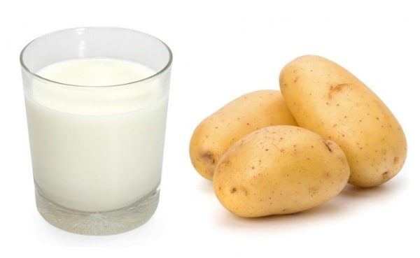cách làm trắng da bằng sữa tươi và khoai tây